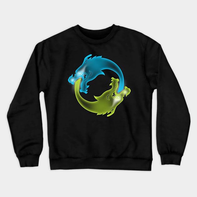 Two Dragons, two Brothers Crewneck Sweatshirt by RetroFreak